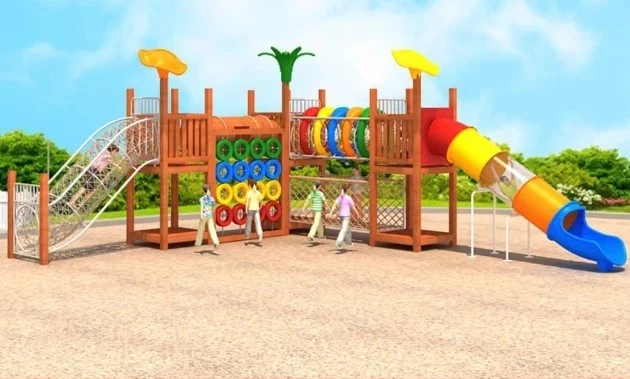 Wooden Playground Slide factory